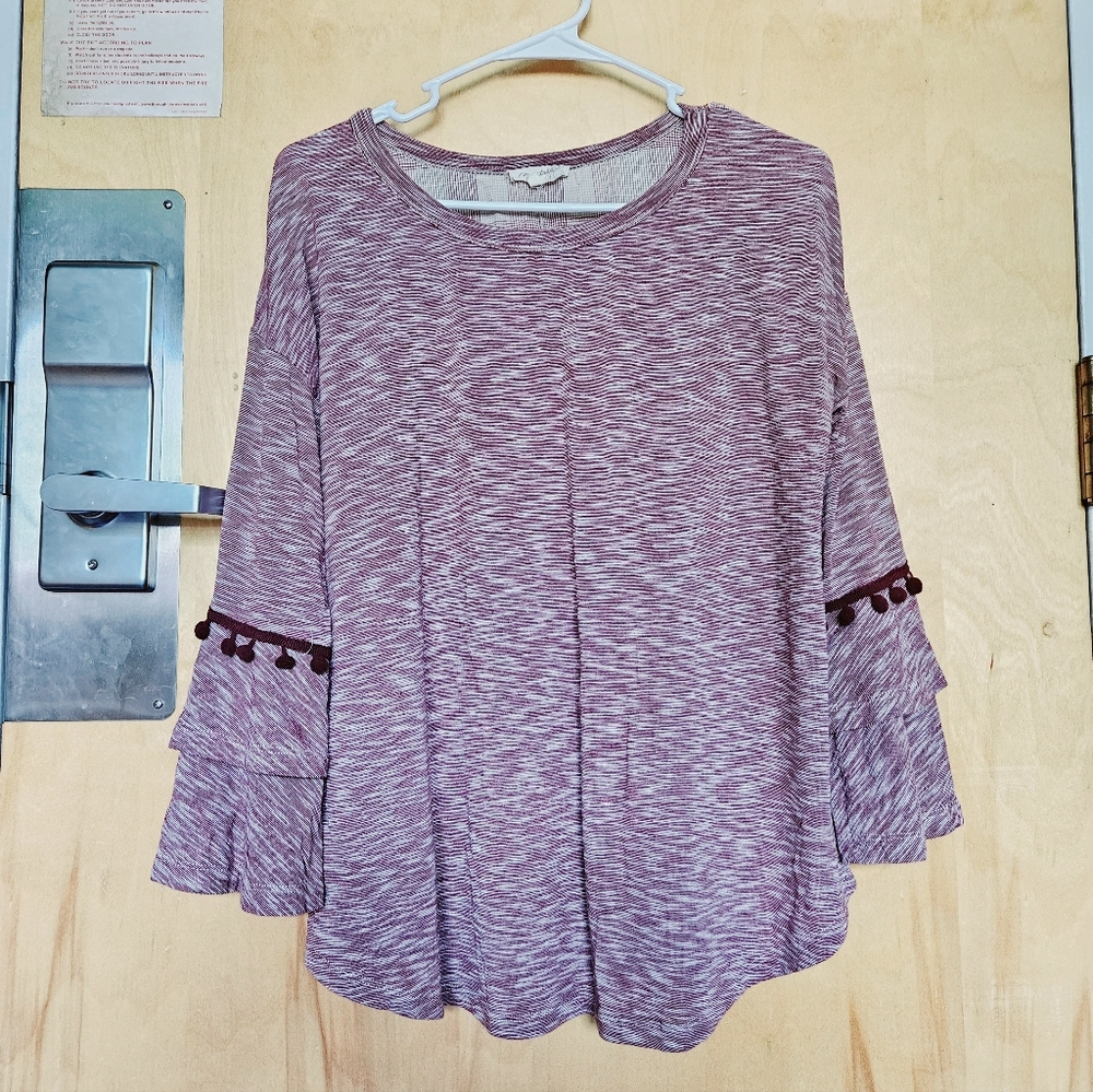 Magenta Bell Sleeve Top